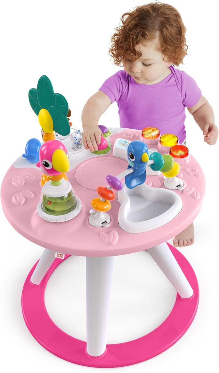 around We Go 2-In-1 Baby Walker, Discovery Activity Center and Table, Tropic Coral, Ages 6 Months+
