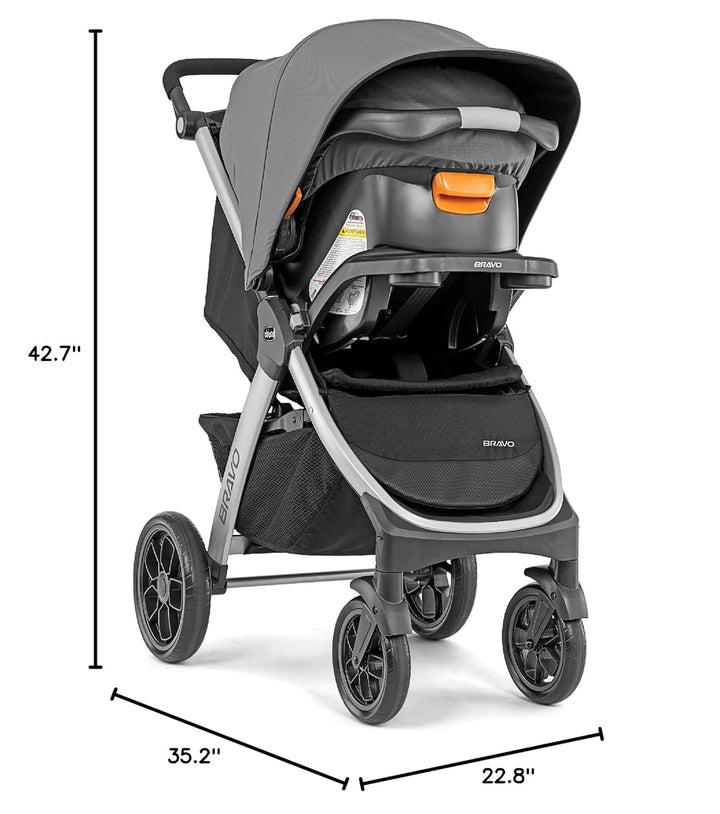 Bravo 3-In-1 Trio Travel System, Bravo Quick-Fold Stroller with Keyfit 30 Infant Car Seat and Base, Car Seat and Stroller Combo | Camden/Black