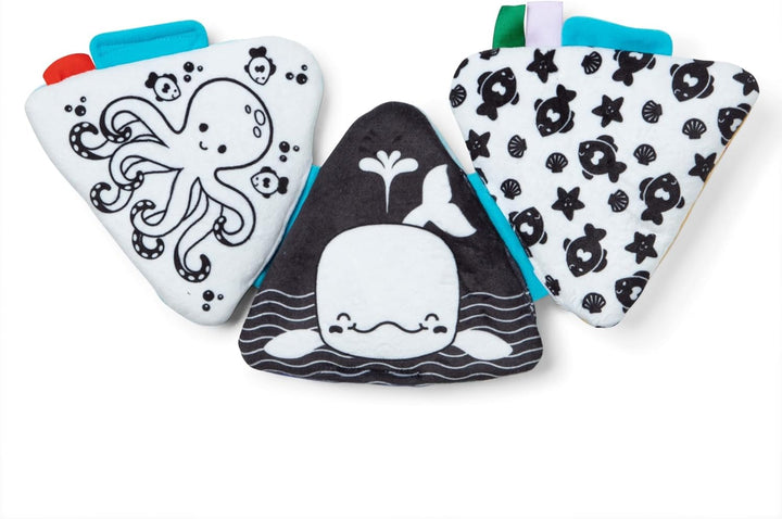 Ocean Tummy Time Triangle Infant Baby Toy, Soft Sensory Toy with Textures, Mirror, for Newborns to Ages 6 Months