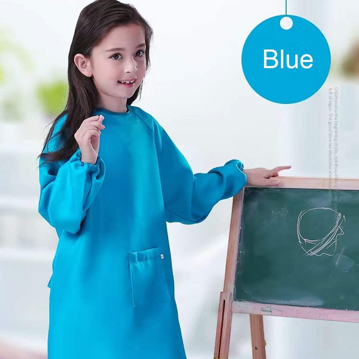Kids Waterproof Artist Painting Apron, Children'S Art Smock, Long Sleeve Children Apron