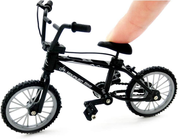 Black 1/18 Finger Bike Action Figure Toy,Mini Finger Mountain Bike Model Art Crafts Desktop Decor