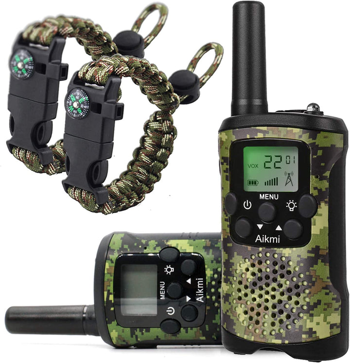 Walkie Talkies for Kids 22 Channel 2 Way Radio 3 Miles Long Range Handheld Walkie Talkies Durable Toy Best Birthday Gifts for 6 Year Old Boys and Girls Fit Adventure Game Camping (Green Camo 1)