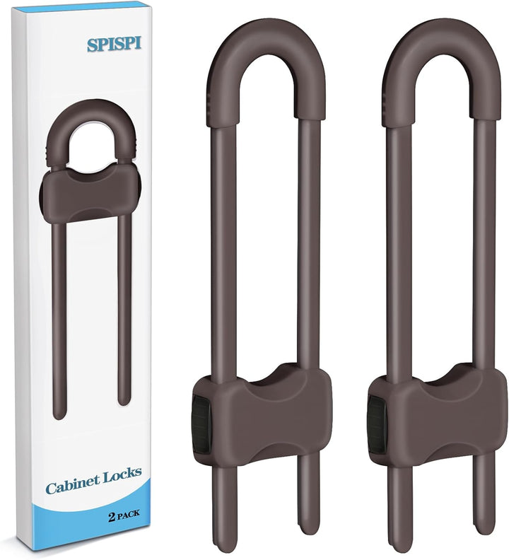Baby Proofing Cabinets,Cabinet Locks for Babies,U-Shaped Child Locks for Cabinets, Child Proof Cabinet Latches,Child Safety Cabinet Locks with Adjustable by  (Pack of 2)