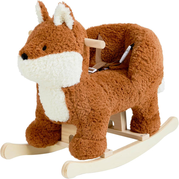 - Baby Rocking Horse, Brownish Red Fox Rocking Horse with Seat Belt, Plush Animal Rocker for Kids, Stuffed Rocker Toy for Children 6M-3 Years Old Girl&Boy