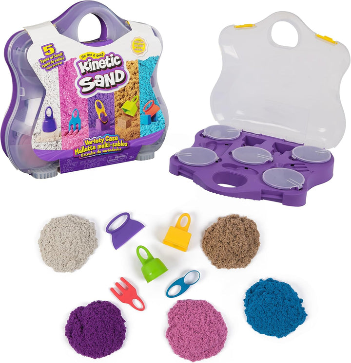 , Folding Sand Box with 2Lbs Play Sand, 7 Molds & Tools, Sensory Toys for Kids Ages 3 and Up