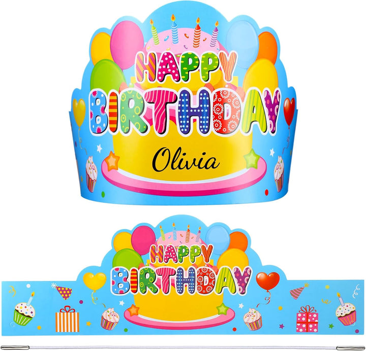 36 Pcs Happy Birthday Crowns for Kids Paper Birthday Hat Crowns for Classroom Gifts Kids' Party(Colorful)