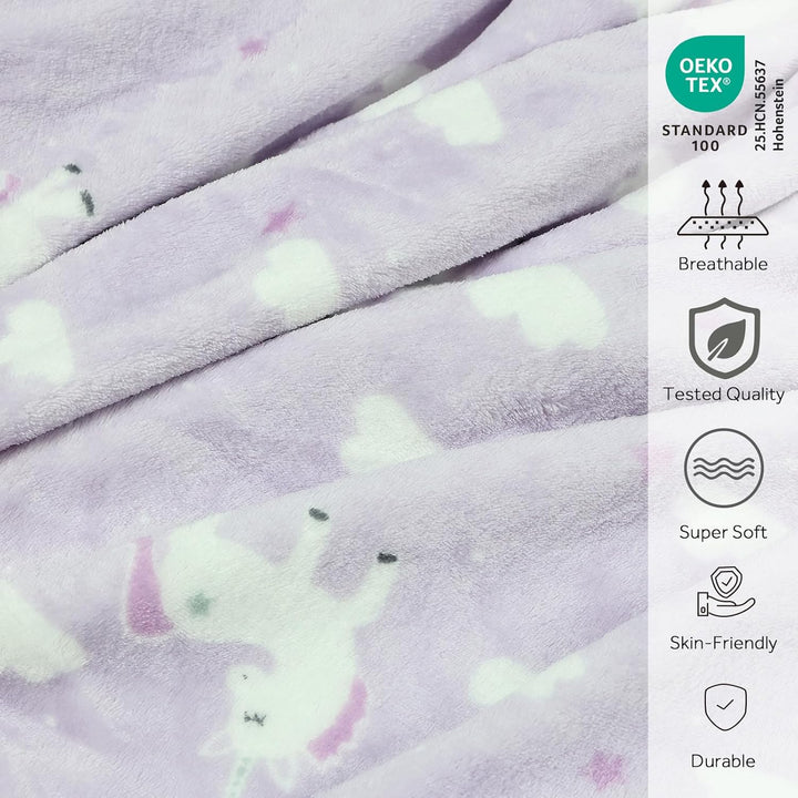 3-In-1 Kids Travel Blanket and Pillow Set, Snuggle Pillow with Hand Warmer, 40X60 Inches Unicorn Blanket for Girls Compact, Perfect for Travel, Camping, Home and Office