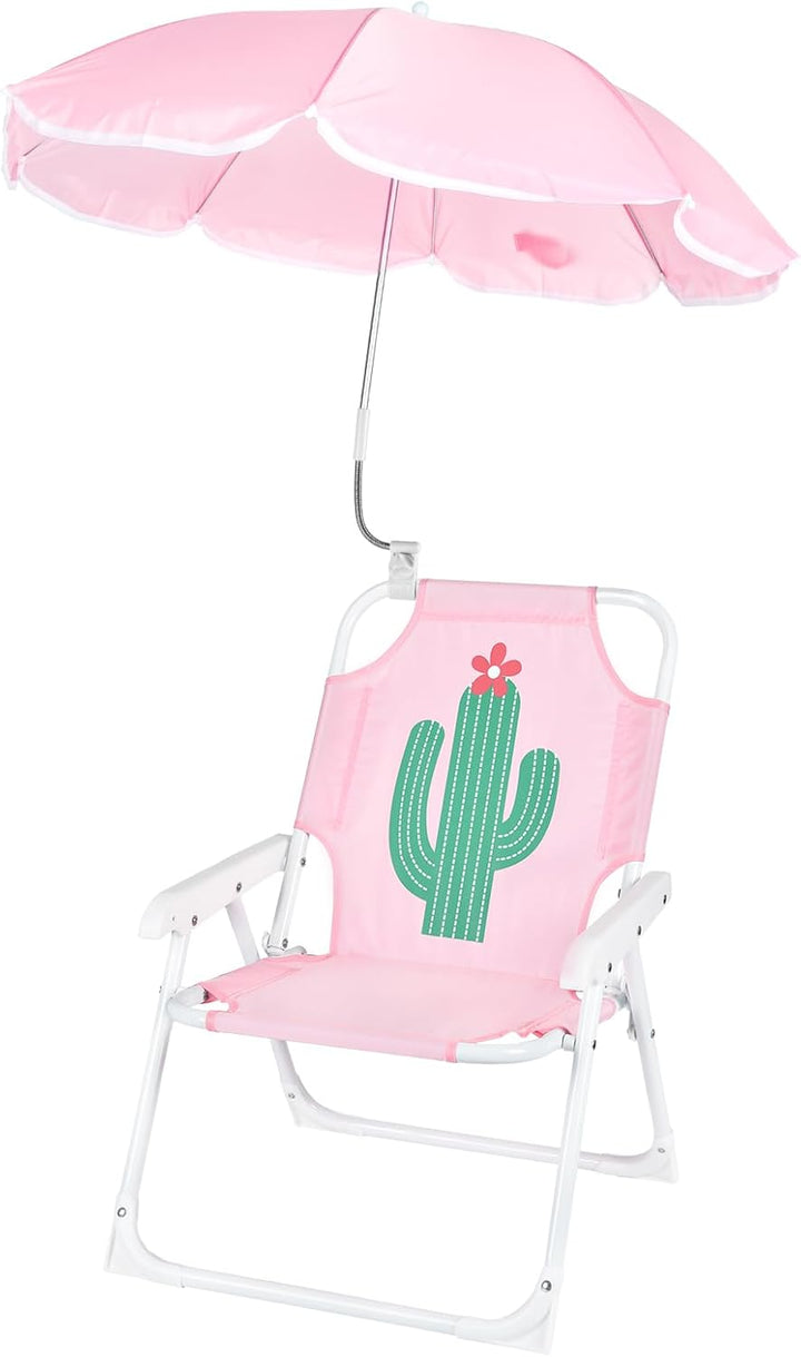 Kids Beach Chair with Umbrella Folding Lawn and Camping Chair with Summer Shade for Beach, Pool, Travel and Outdoor (For 1-5 Years Old)