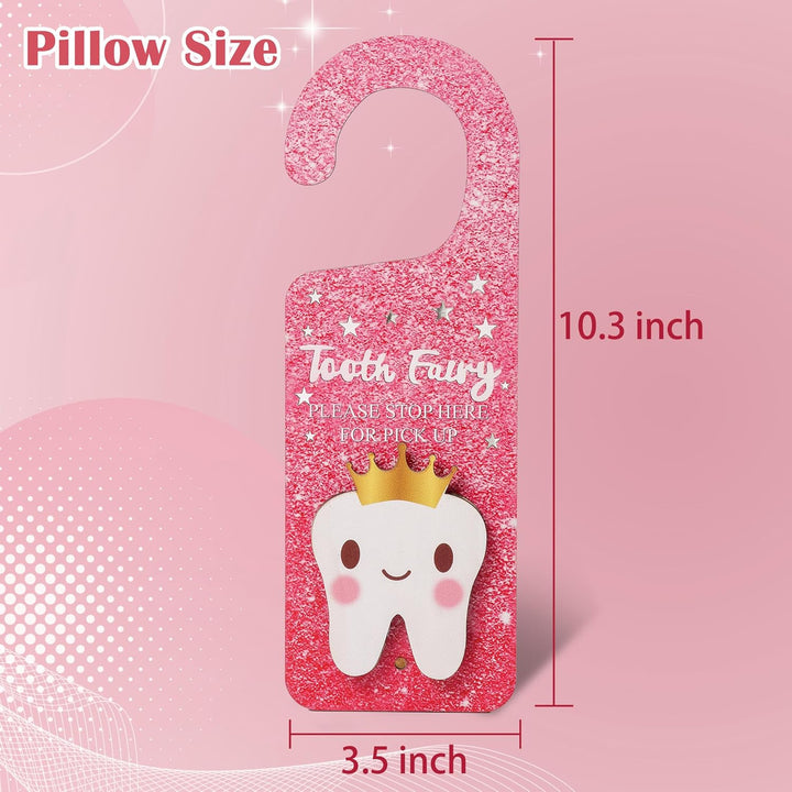 3 Pcs Tooth Fairy Door Hanger Personalized Teeth Keepsake Bottle Velvet Pouch Tooth Fairy Box Encourage Gift for Lost Teeth