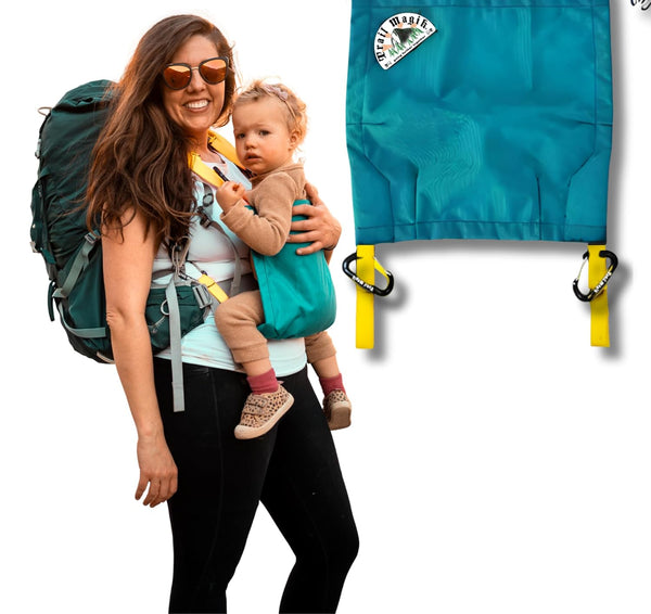 Kids Carrier | Ultra Lightweight Child Carrier for Hiking | Ultra-Compact Kids Carrier to Attach Your Hiking Backpack for Children 1+ Years, up to 43 Lbs Pounds (Light Teal with Gold)