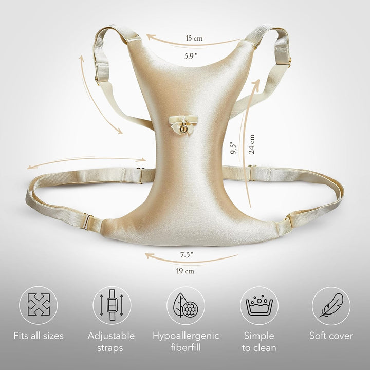 Breast Pillow for Chest Wrinkles and Side Sleeping - Chest Pillow for Wrinkle Prevention - Chest Wrinkle Pillow for Breast Support (Gold)