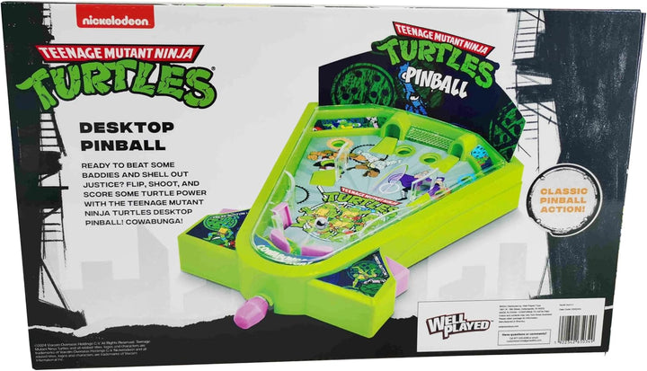 Teenage Mutant Ninja Turtles Desktop Pinball Machine - Fun Arcade Game for Kids & Adults Ages 6+, Compact Tabletop Toy by