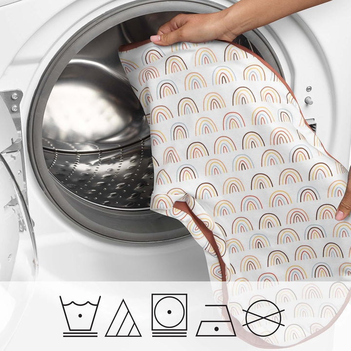Nursing Pillow Cover, 100% Organic Cotton, Spice Rainbows, Fits the Original Support Pillow for Breastfeeding and Bottle Feeding, Cover Only, Nursing Support Pillow Sold Separately
