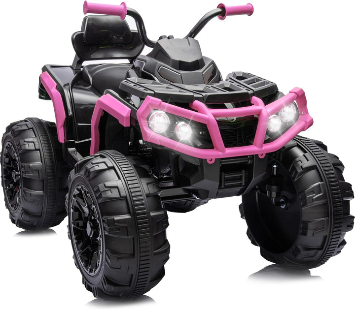 Kids ATV Four Wheeler, 24V Electric ATV Ride on Toy for Big Kids, 400W Motor, LED Lights - Green