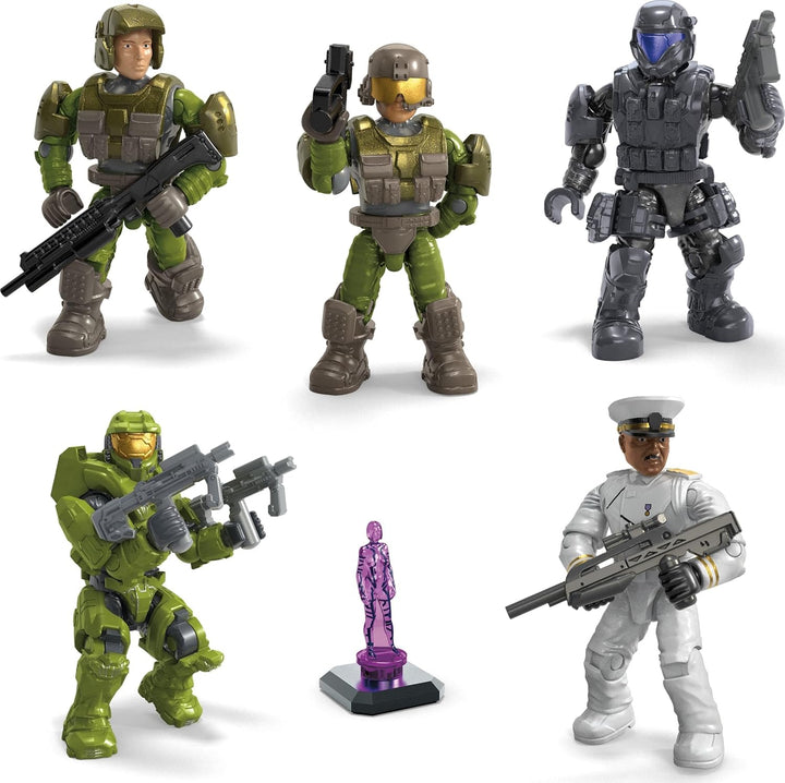 MEGA HALO Action Figures Building Toys Set, Character Pack with 339 Pieces, Poseable Articulation, 2 Inches Tall, Kids or Adult Collectible