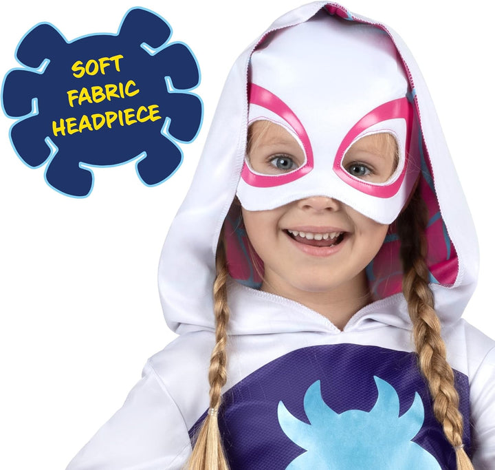 MARVEL Toddler Ghost Spider Costume, Girls Spider-Man and His Amazing Friends Gwen Stacy Kids Costume - Officially Licensed 3T/4T