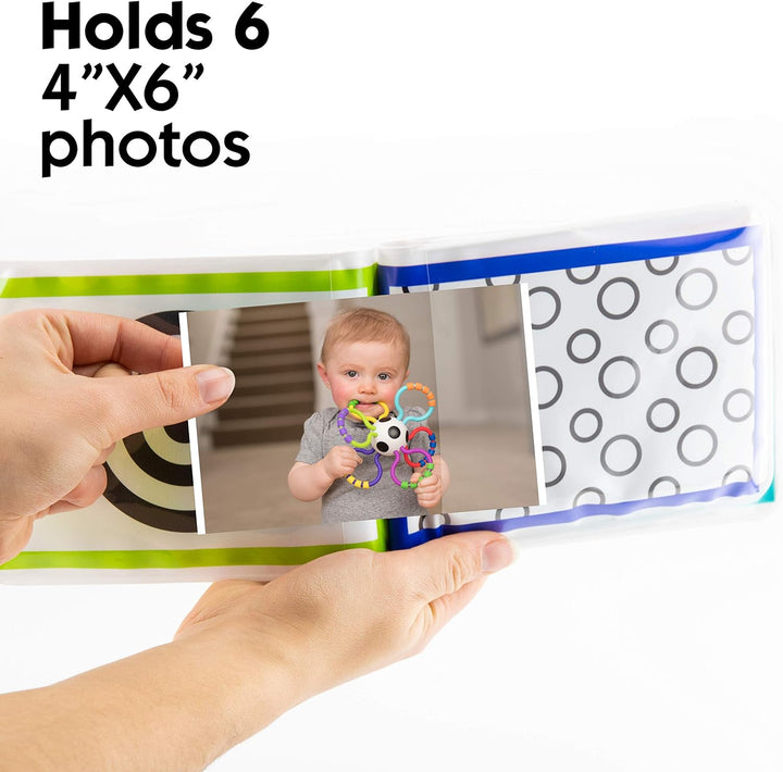 Developmental Look Book Photo Album, High Contrast Colors and Patterns, Drool Resistant Pages Hold Photos, 0+ Months