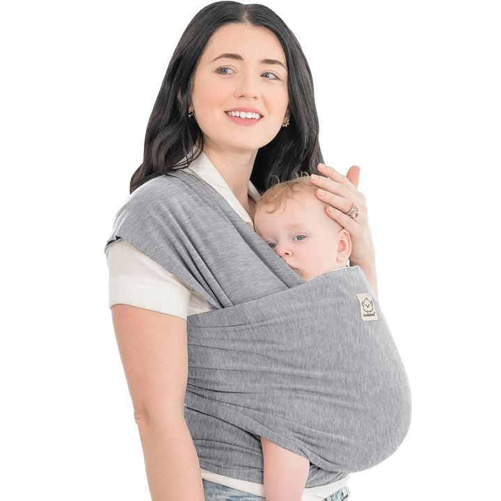 Baby Wrap Carrier - All in 1 Original Baby Carrier Newborn to Toddler Sling, Easy to Wear, Hands Free Bonding, Lightweight, Breathable Infant Wraps (Trendy Black)