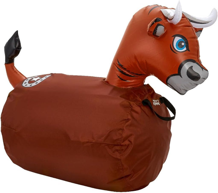 Hip Hoppers Bouncy Hopper Inflatable Hopping Animal Bouncer, Supports up to 250 Pounds, Ages 5 and up (Brown Bull)