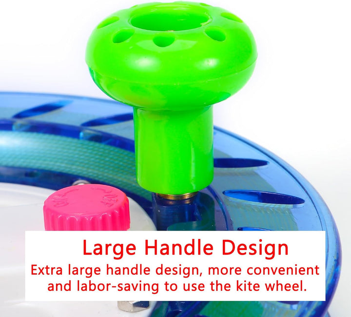 Kite Reel and Kite String with Reel, 8 Inches Dia Includes 1000Ft Line High Strength Kite String, Kite String Spool Wiht Lock for Outdoor Kites (Blue)