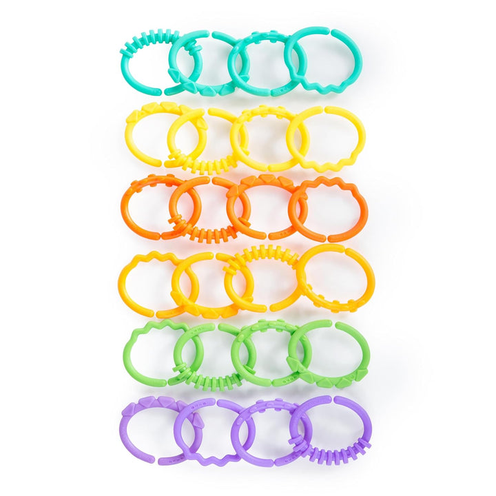 Lots of Links Rings Toys for Stroller or Carrier Seat, Bpa-Free, Ages 0 Months Plus, Multicolor, 24 Count