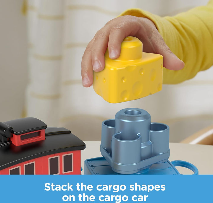 Toddler Toy My First Brake Car Bruno Push-Along Vehicle with Stacking Cargo for Preschool Kids Ages 18+ Months