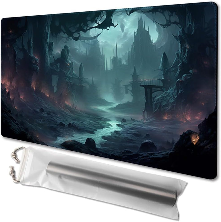 MTG Playmat Size 24X14In Free Storage Bags Non-Slip Backing, Ideal for Card Game Enthusiasts TCG Playmat (Shadow Dragon-No Deck)