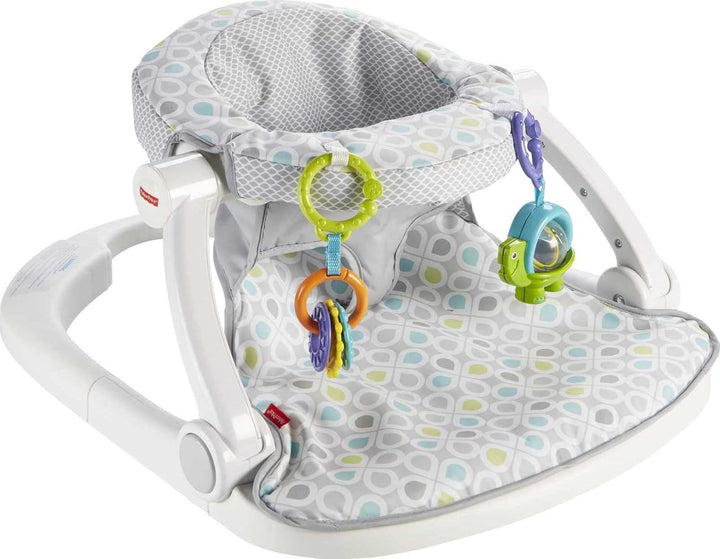 Portable Baby Chair Sit-Me-Up Floor Seat with Developmental Toys & Machine Washable Seat Pad, Starlight Bursts
