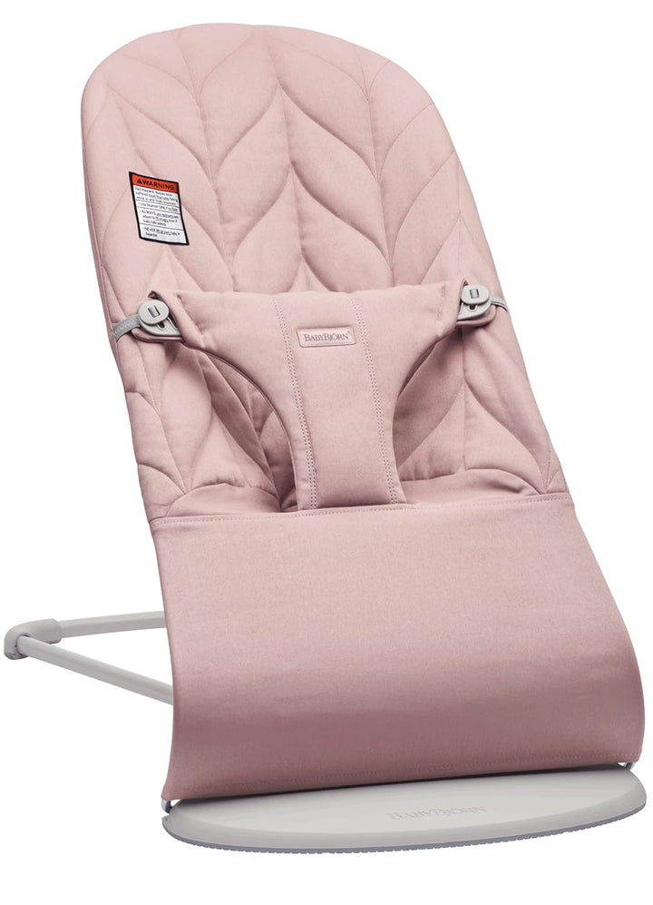 Bouncer Bliss, Sand Gray, Woven, Classic Quilt | 2-In-1 Adjustable Baby Bouncer Seat and Toddler Chair, Newborn to Toddler (8-29 Lbs), 4 Positions, Lightweight & Portable