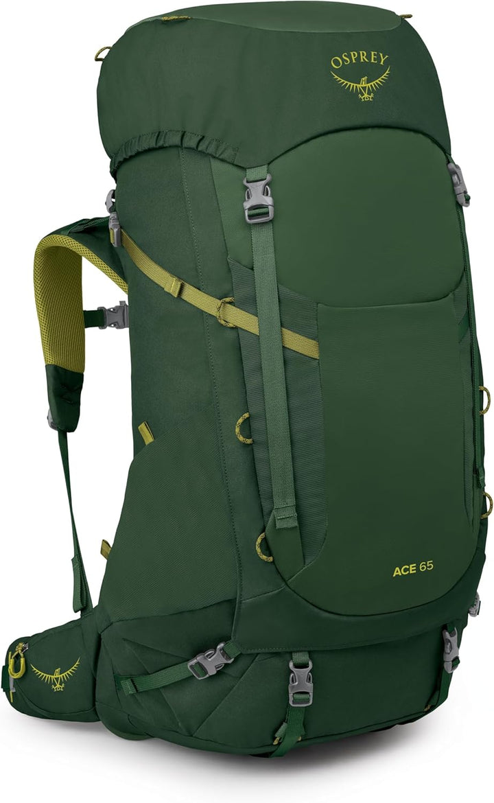 Ace 50L Kids' Backpacking Backpack, Green Canopy