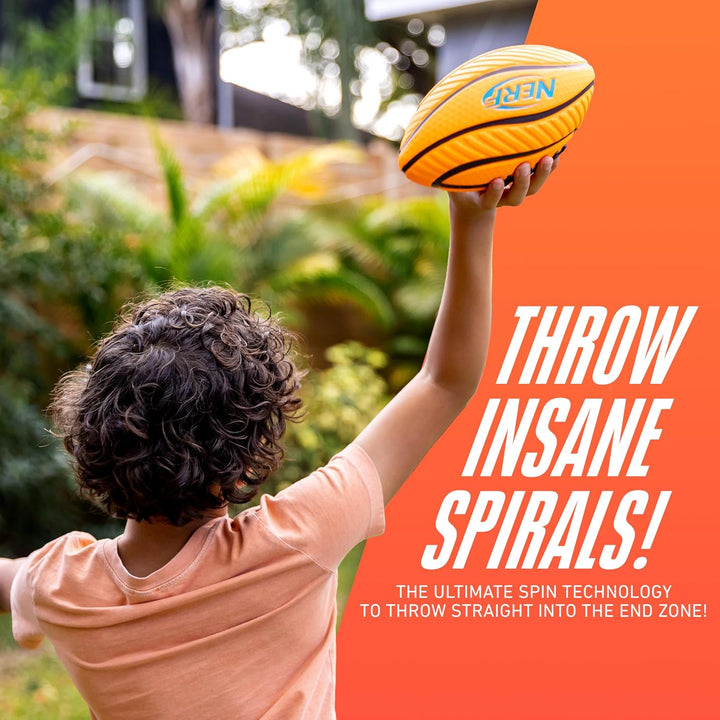 Kids Foam Football - Spiral Grip Mini Soft Foam Football for Kids - Easy Grip Junior Ball - 8.5"