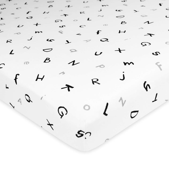 2 Pack 100% Natural Cotton Fitted Pack and Play Sheets 39" X 27" - Soft & Breathable Pack N Play Sheets for Playard & Mini Crib Mattress, Gray Star/Gray Zigzag, for Boys & Girls