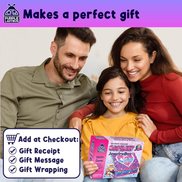 DIY Sparkly Jewelry Box Kit with Gems – Crafts for Girls 8-12, Birthday Gift Idea, Arts and Crafts for Kids 6-8, 8-12, Summer Activities, Fun Toys for Girls