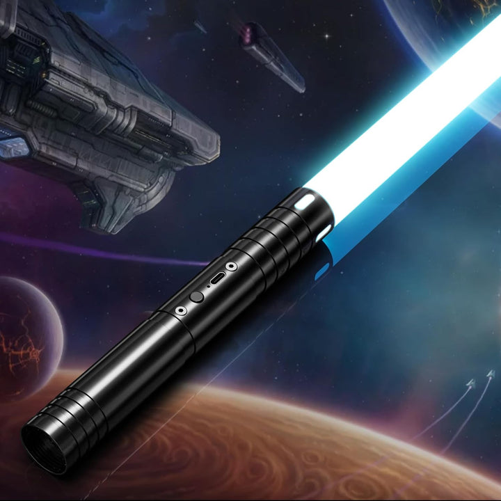 Lightsaber, Light Sabers with RGB 15 Colors, USB Rechargeable Lightsabers with FX Sound and Motion Sensors, Light Saber Sword Toy for Kids, Halloween Xmas Gift, Galaxy War Fighters Cosplay, 2Packs