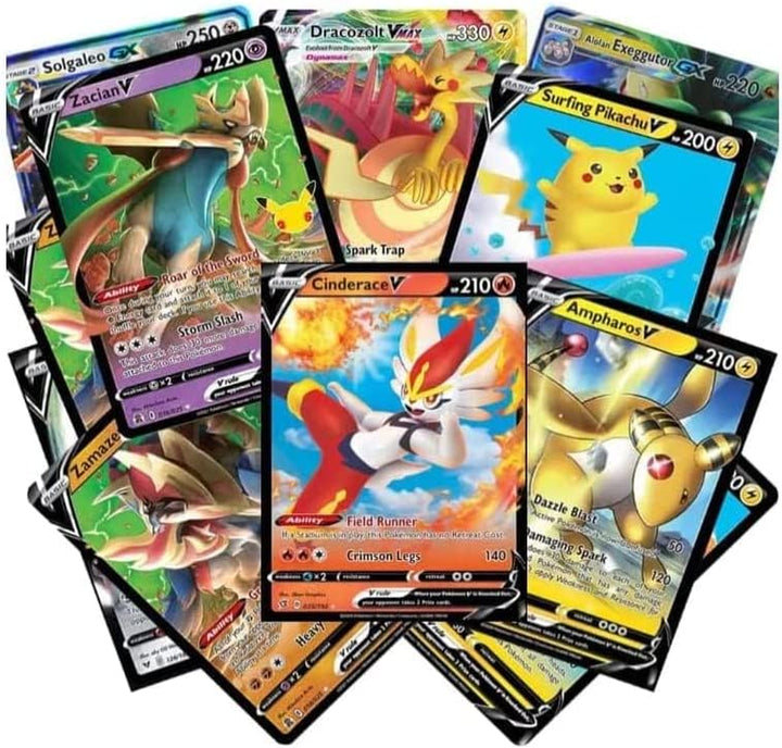 TCG: Authentic Factory Sealed Booster Pack (Includes Mystery Card Bundle - V/VMAX 1 in 3 - Bonus Free Protective Card Holder!)