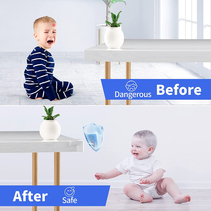 8 Pack Large Clear Corner Protectors for Baby Proofing Furniture - Table Edge Guards and Bumpers
