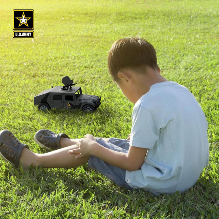 U.S. Army Recon Vehicle, Military Vehicle Toys, Army Battle Truck, with Light & Sound, Roof Hatch Open & Close Features, and More. Perfect for Gift for Kids