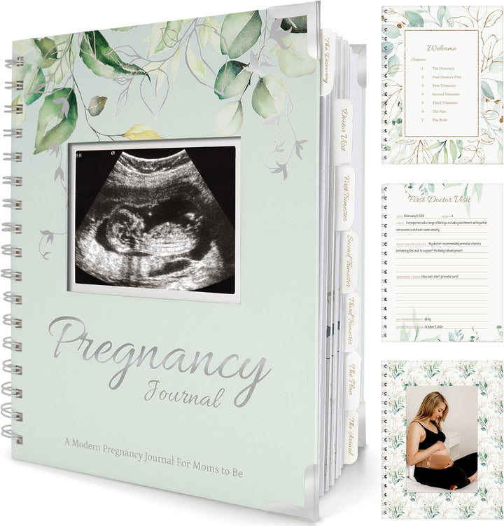 Pregnancy Journal for First Time Moms Gifts - 90 Pages Hardcover Pregnancy Memory Book, Beautiful & Cute Baby Book Keepsake, Ultrasound Baby Scrapbook, Mom to Be Gift (Alpine)