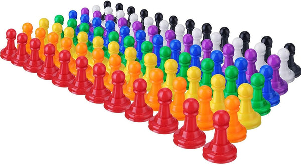 96 Pcs Board Game Pieces Multicolor Plastic Pawn Pieces for Board Chess Components 1 Inch Pawns Tabletop Markers Arts and Crafts