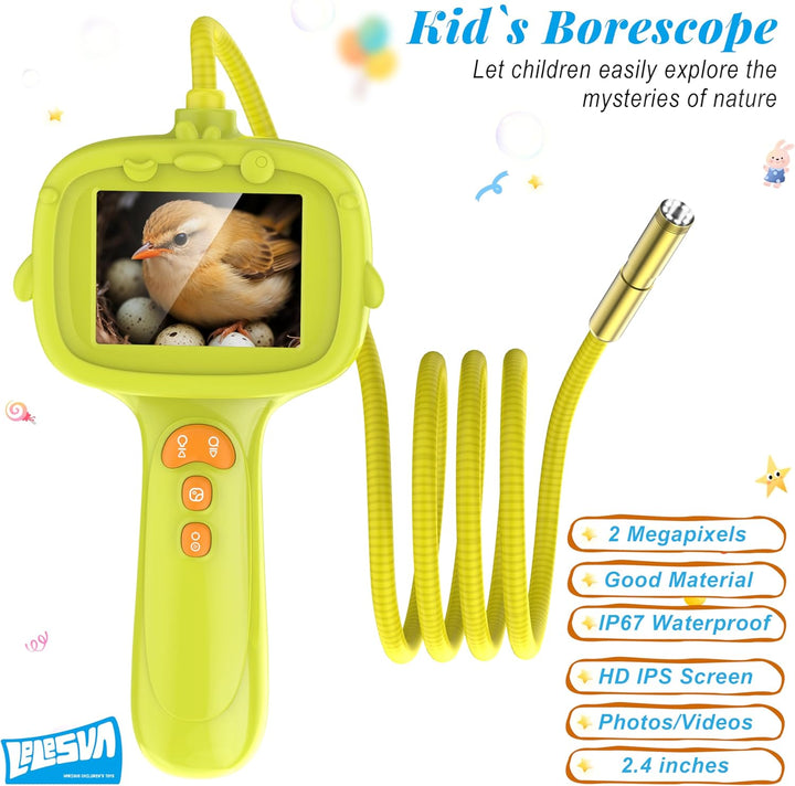 Kids Endoscope with Light, Unique Borescope Snake Camera, Educational Science Stem Toys for Christmas Birthday Gifts for 3 4 5 6 7 8 9 10-Year-Old Boys Girls