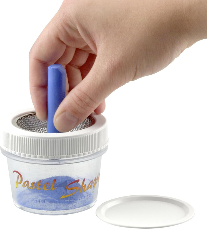 Pastel Sharpener & Shaper with Storage Jar Shapes Soft Pastels to a Point or Shape - Complete Set with Wire Brush, Mesh Funnel & Storage Jars