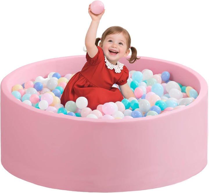 Ball Pit for Toddlers 35.43''X11.81 Baby Ball Pits Soft Memory Foam Ball Pit round Kids Ball Pit Indoor Game Kids Play Ball Pool Ideal Gift for Girls and Boys (Grey, NO Balls)