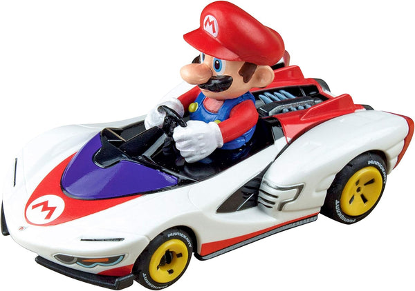 64182 Mario Kart P-Wing Mario 1:43 Scale Analog Slot Car Racing Vehicle GO Slot Car Toy Race Track Sets
