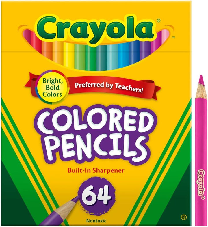 Mini Colored Pencils (Colors May Vary), Coloring Supplies for Kids, 64 Count, Gift