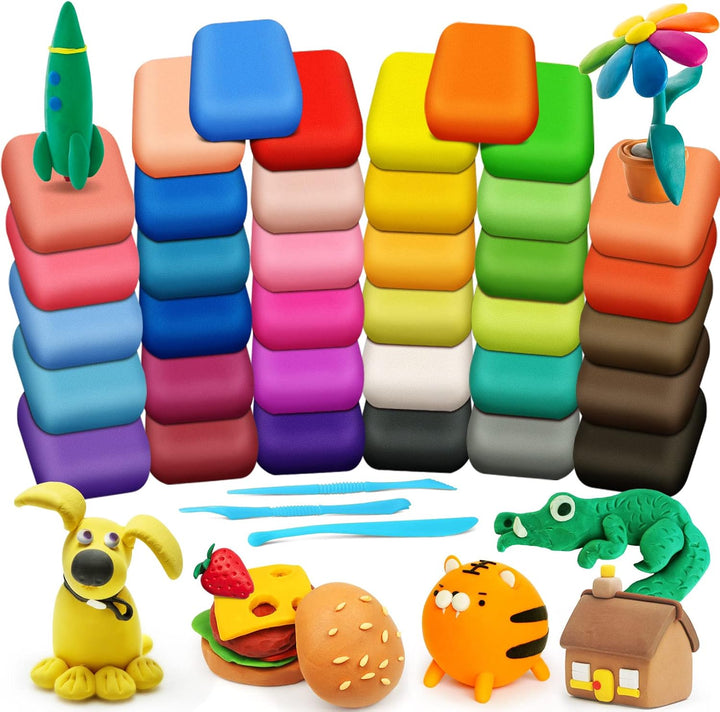 Magic Clay - Air Dry Clay 24 Colors, Modeling Clay for Kids with Tools, Toys Gifts for Age 3 4 5 6 7 8+ Years Old Boys Girls Kids