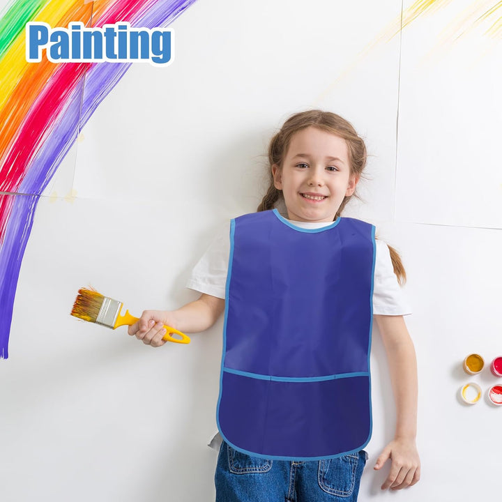 4/12/16 Art Smock for Kids Painting Aprons Sleeveless Painting Smock Kids Art Aprons with 3 Pocket for Age 3-8 Years