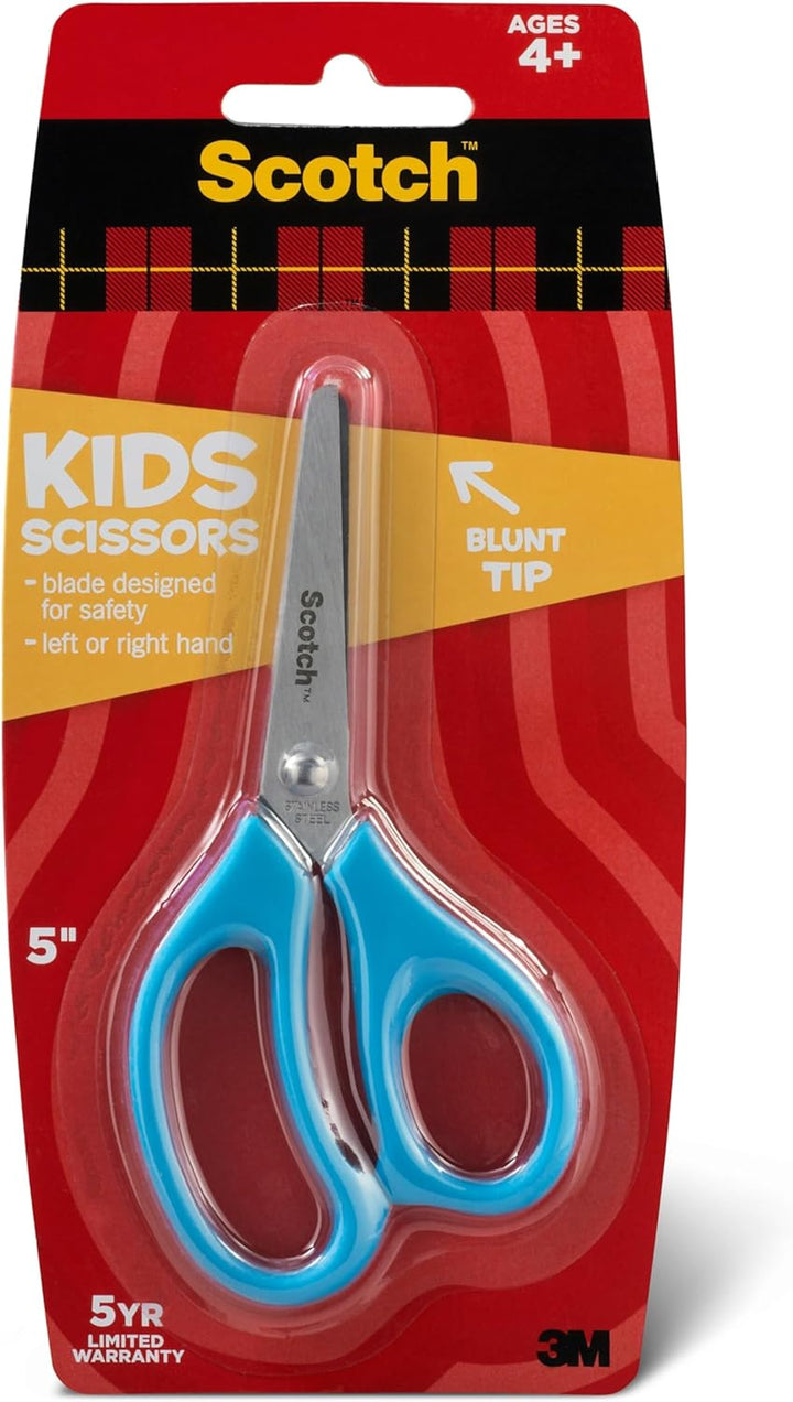 5" Blunt Kid Scissors, Ideal for School and At-Home Crafting Projects (1441B) (Color May Vary)