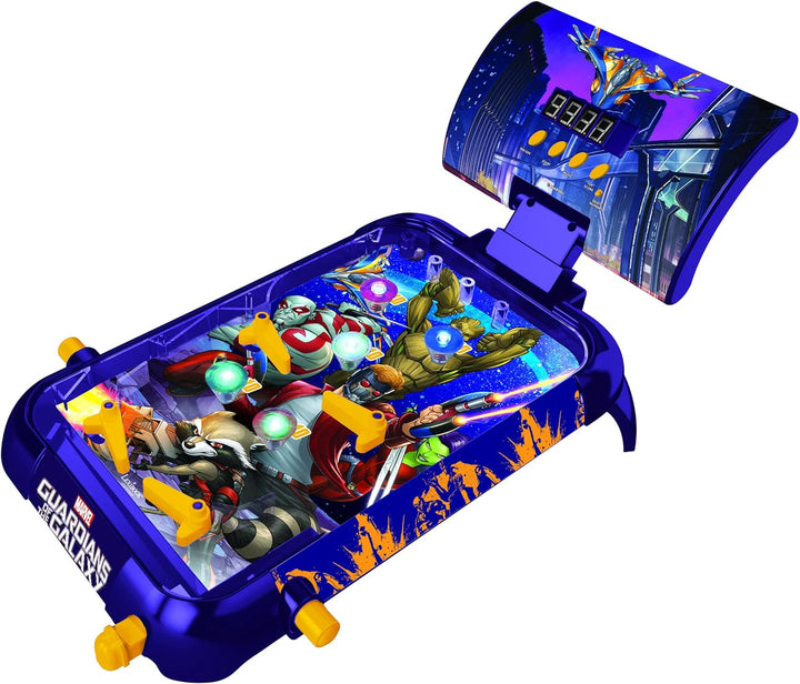 Batman Electronic Pinball Machine, Fun Sounds and Light Effects, 5 Obstacles, Works with 3 LR14 Batteries, Black/Yellow, JG610BAT