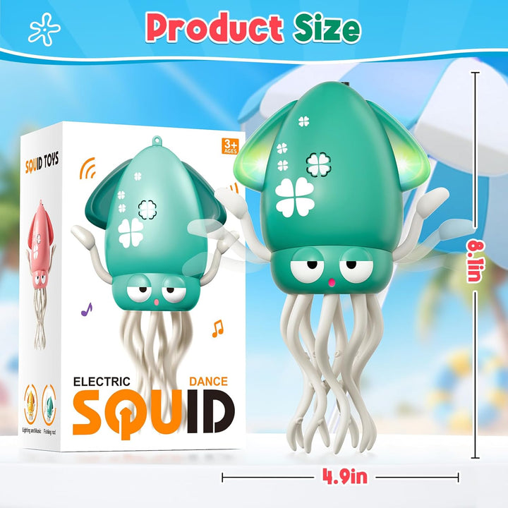 Dancing Octopus Baby Toy, Electric Crawling Octopus Tummy Time Toy, Rechargeable Magic Dancing Music Squid Baby Toys for 3 4 5 Year Old Kids Boy Girl Birthday Gifts Christmas Stocking Stuffers(Green)
