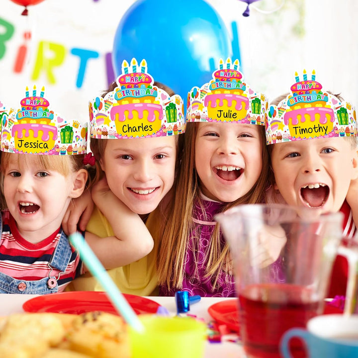 36 Pack Birthday Crowns for Kids Colorful Paper Party Hats Birthday Crown Set for Teachers Students Classroom